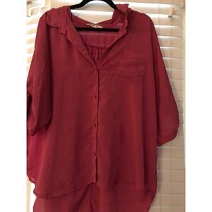 Pink button down blouse